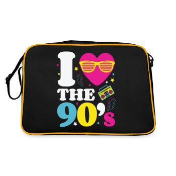90s 90s 90s fashion 90s musique - Sac Retro - noir/or - Dos