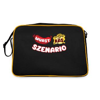 Worst Case Scenario Wurst Käs Szenario Witz Humor - Retro Tasche - Schwarz/Gold - Hinten