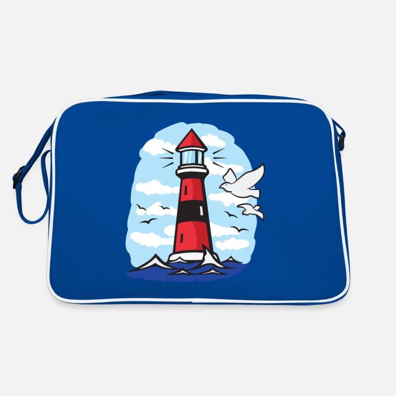 Leuchtturm mit Möwen Retro Tasche