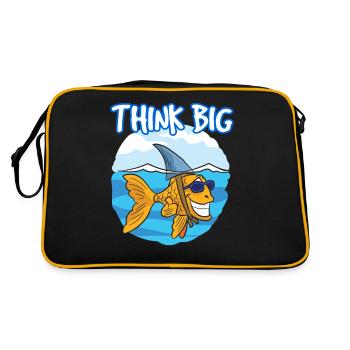 Pensez gros poisson rouge requin déguisement humour blague - Sac Retro - noir/or - Dos
