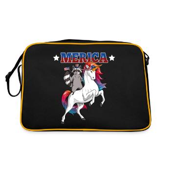 Merica Raccoon Riding Unicorn - Sac Retro - noir/or - Dos