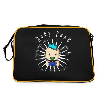Punk Punks Punker Punkrock Punkrocker Anarchie - Retro Tasche - Schwarz/Gold - Hinten