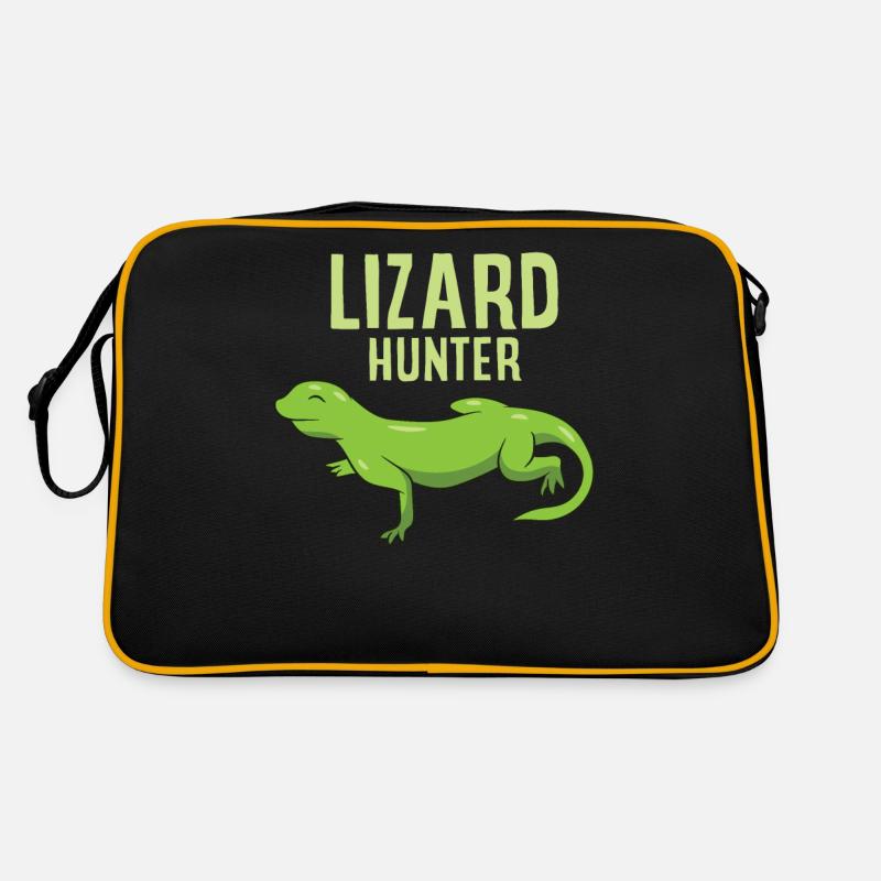 Lustige Eidechsen Jäger Reptil Eidechse Retro Tasche