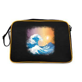 Great Wave Of Kanagawa Japan Japanese wave - Retro Bag - black/gold - Back