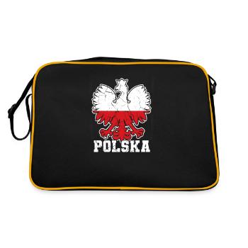 Polska Polish eagle Polish coat of arms Poland - Retro Bag - black/gold - Back