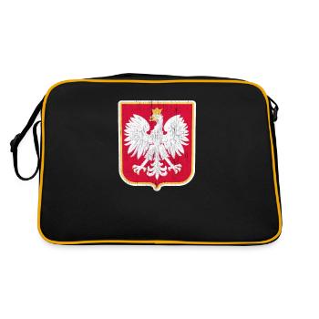 Polska Polish eagle Polish coat of arms Poland - Retro Bag - black/gold - Back