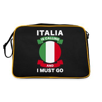 L'Italie appelle l'Italie Drapeau italien - Sac Retro - noir/or - Dos