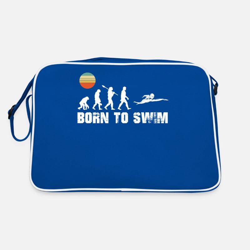 Born to Swim Schwimmen Evolution Geschenk Vintage Retro Tasche