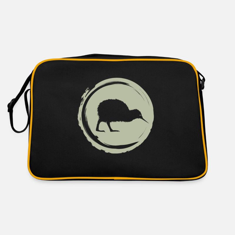 Neuseeland Kiwi - Retro Tasche - Schwarz/Gold