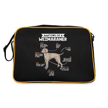 Anatomy Of A Weimaraner Dog - Retro Bag - black/gold - Back