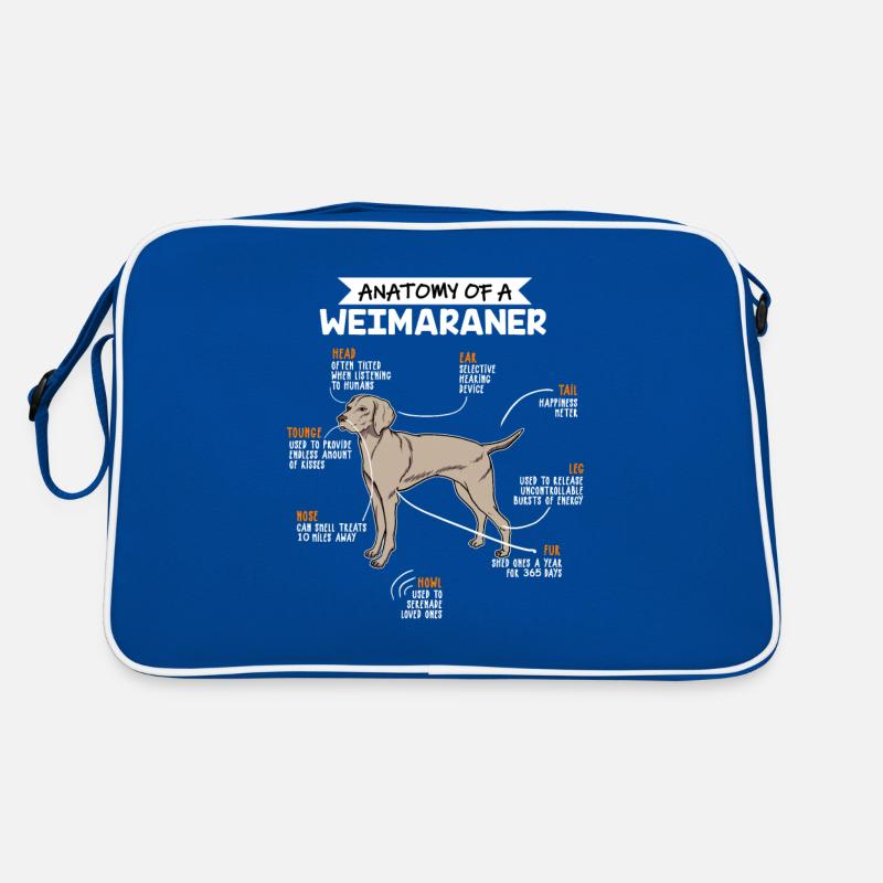 Weimaraner Anatomie Hunde Geschenk Retro Tasche