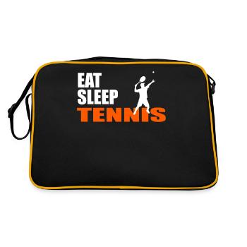 EAT. SLEEP. TENNIS. REPEAT. - Retro Tasche - Schwarz/Gold - Hinten