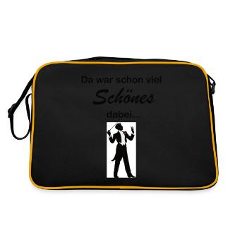 Diregent Lustiger Dirigenten Spruch Geschenk - Retro Tasche - Schwarz/Gold - Hinten