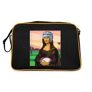 Mona Lisa Rugby Rugger Wear cadeau de joueur de rugby - Sac Retro - noir/or - Dos