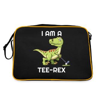 I'm A Tee Rex Dinosaur Golfing Golfer - Retro Bag - black/gold - Back