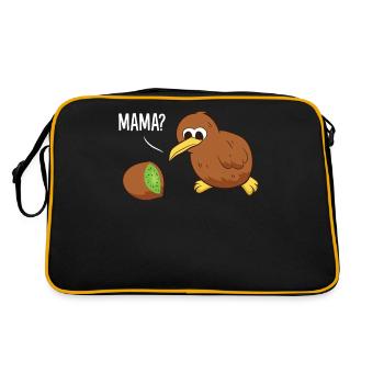 Drôle Kiwi Oiseau Kiwi Fruit Mama Kiwi - Sac Retro - noir/or - Dos