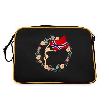 Norwegen Wikinger Norweger - Retro Tasche - Schwarz/Gold - Hinten