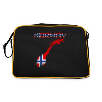 Norwegen Norweger - Retro Tasche - Schwarz/Gold - Hinten