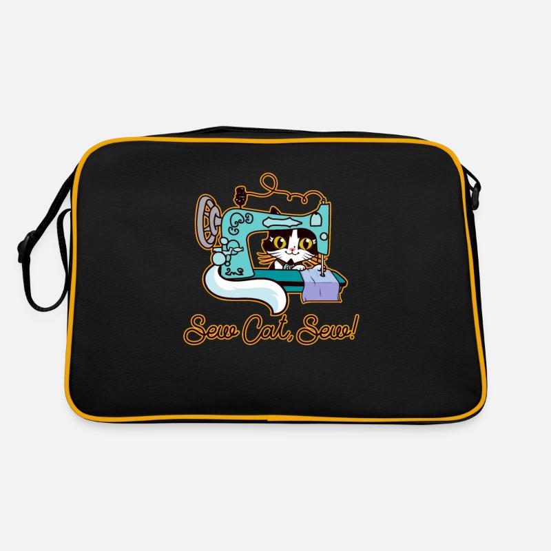 Sewing cat hobby tailor humor Retro Bag