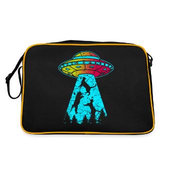 Alien Ufo Space Alien Animal Space - Retro Bag - black/gold - Back