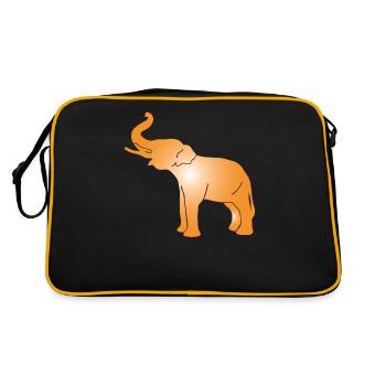éléphant silhouette éléphant - Sac Retro - noir/or - Dos