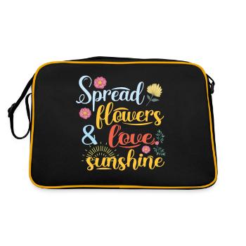 spread flowers blumen und liebeSpread Flowers Blum - Retro Tasche - Schwarz/Gold - Hinten