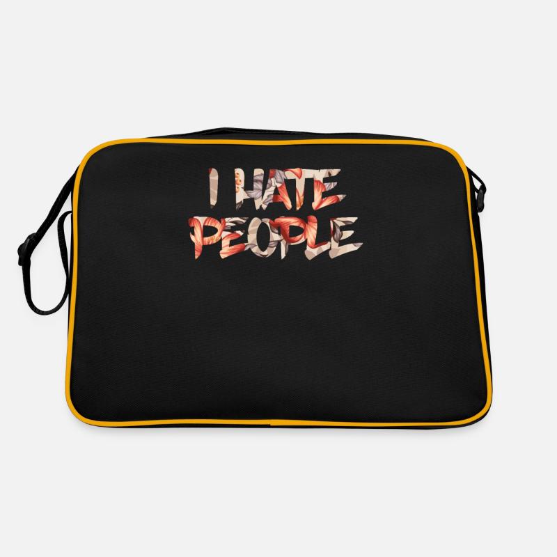 I hate people - Retro Bag - black/gold