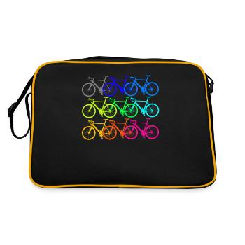 Fahrrad design bunt - Retro Tasche - Schwarz/Gold - Hinten