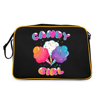 Candy Cotton Candy Girl Girl Girly Gift - Retro Bag - black/gold - Back