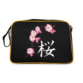 Sakura Fest Cherry Blossoms Cherry Blossoms japonais - Sac Retro - noir/or - Dos