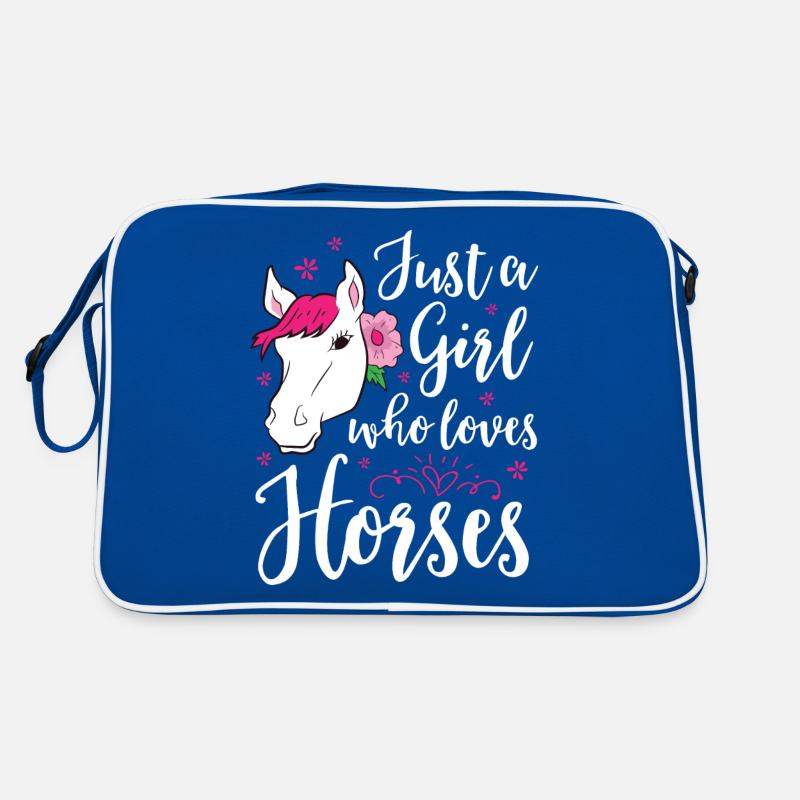 Pferde Mädchen Pferde Reiten Pferd Liebe Retro Tasche