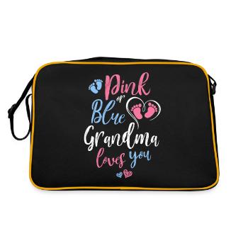 Rose ou bleu Grand-mère vous aime cadeau de douche de bébé - Sac Retro - noir/or - Dos