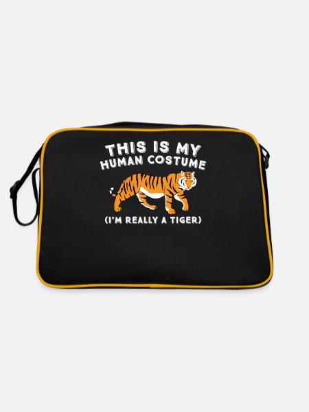 This Is My Human Costume I'm Really A Tiger - Retro Bag - black/gold