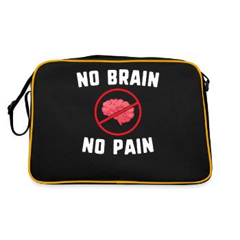 No brain no pain - funny humor joke - Retro Bag - black/gold - Back