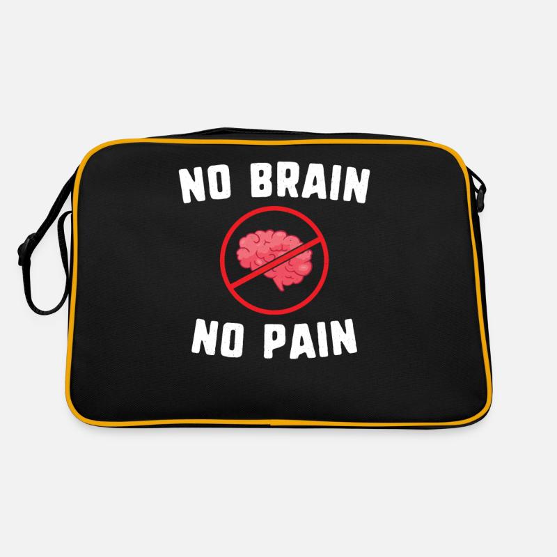Pas de cerveau, pas de douleur - blague d'humour drôle Sac Retro
