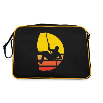 Kletterer Klettern Bouldern - Retro Tasche - Schwarz/Gold - Hinten