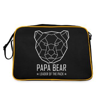 Polygon Bear Geometric Animal Berlin Papa Bear Bear - Retro Bag - black/gold - Back