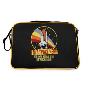 Funny space shuttle retro astronomer space nerd - Retro Bag - black/gold - Back