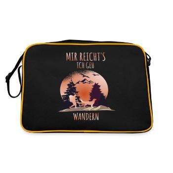 Mir Reichts ich geh wandern - Retro Tasche - Schwarz/Gold - Hinten