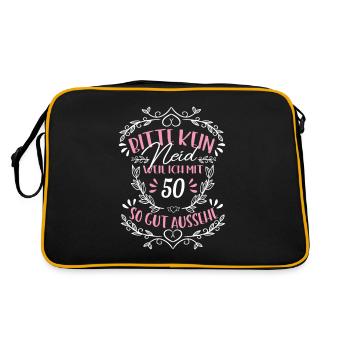 Kein Neid weil ich mit 50 so gut aussehe - Retro Tasche - Schwarz/Gold - Hinten