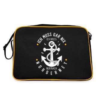 Norderney - Retro Tasche - Schwarz/Gold - Hinten