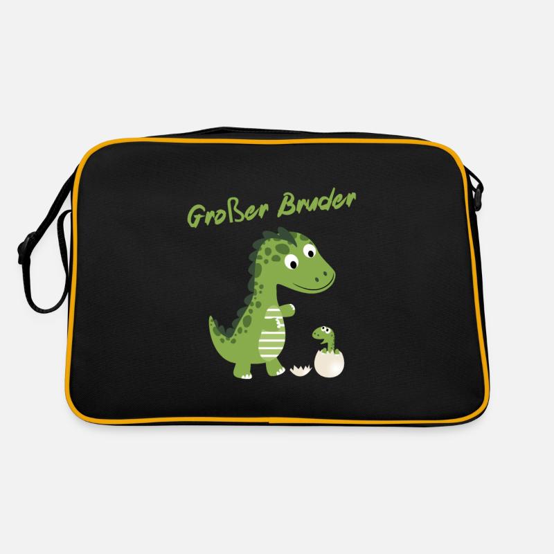 Großer Bruder - Geschenk Geburt Dino Junge Retro Tasche