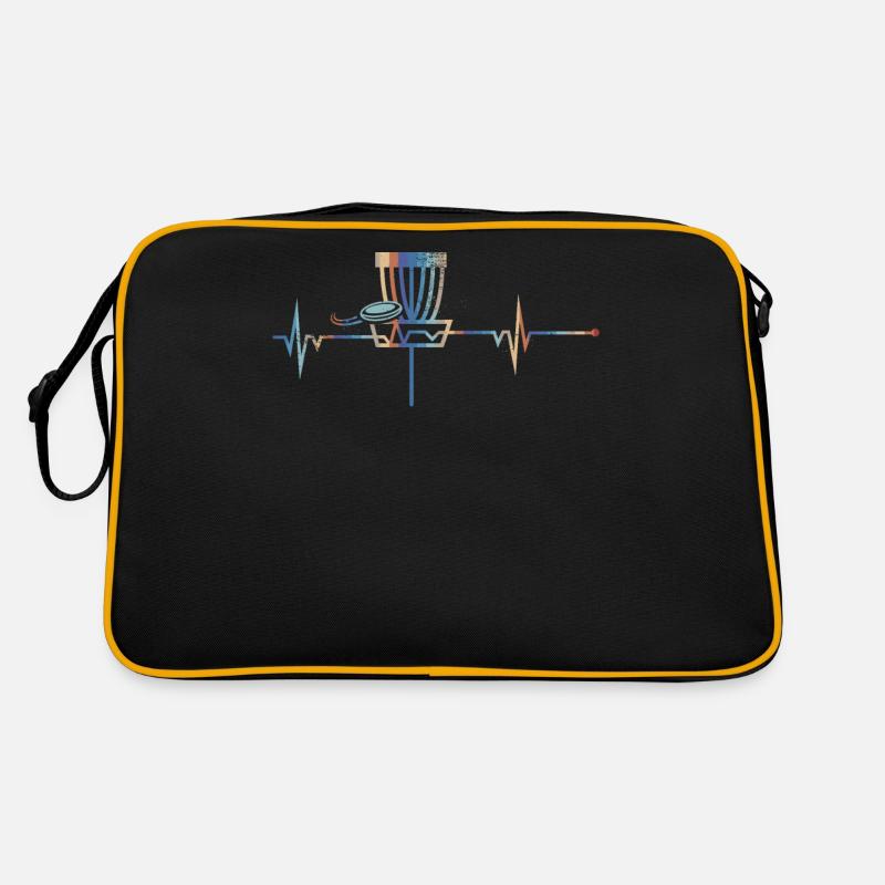 Liebe Disc Golf Vintage Style Golf Geschenkidee drucken - Retro Tasche - Schwarz/Gold