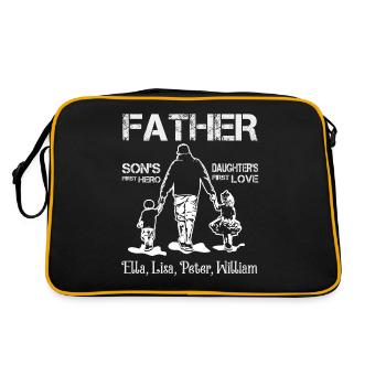 Father Son’s First Hero Daughter’s First Love - Sac Retro - noir/or - Dos