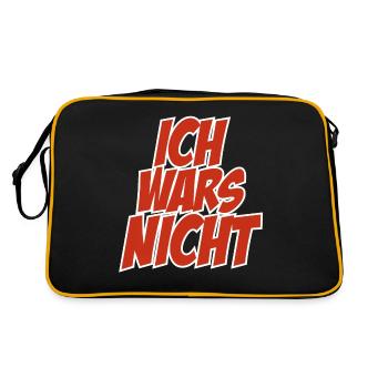 Ich wars nicht - Retro Tasche - Schwarz/Gold - Hinten