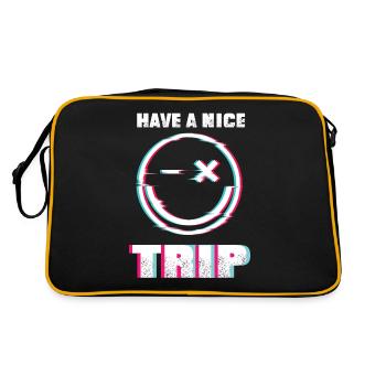 Have A Nice Trip - Trippy Rave Party Techno - Retro Bag - black/gold - Back