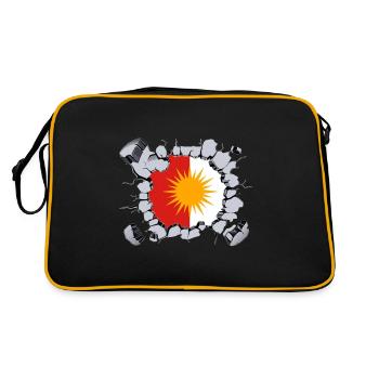Drapeau Ezidxan à l'intérieur. - Sac Retro - noir/or - Dos