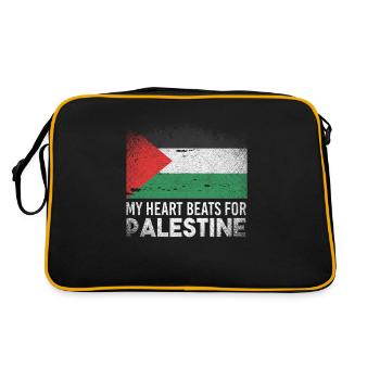 Palestine coeur politique - Sac Retro - noir/or - Dos