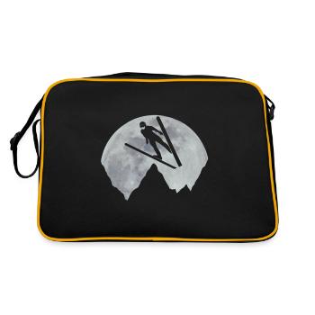 Ski jumper ski flyer ski jumper moon gift - Retro Bag - black/gold - Back