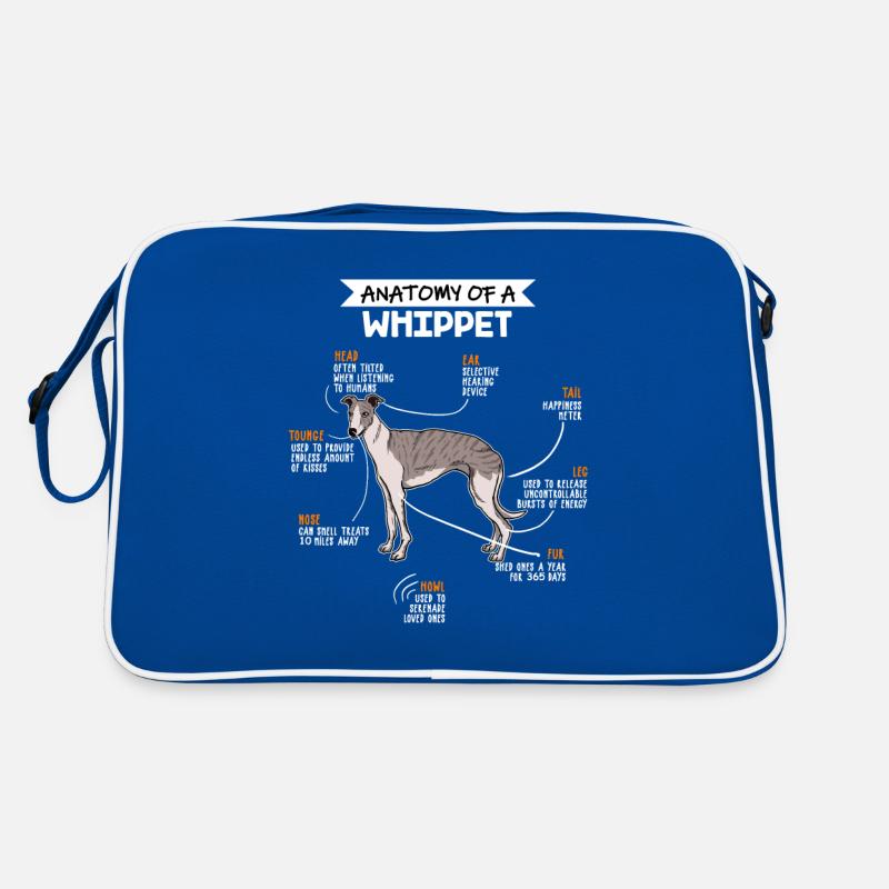 Whippet Anatomie Hunde Geschenk Retro Tasche